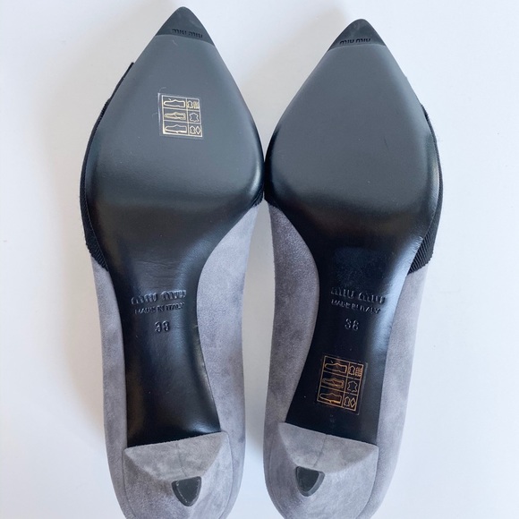 Authentic MIU MIU Pointed Suede Kitten Heels - Picture 6 of 7